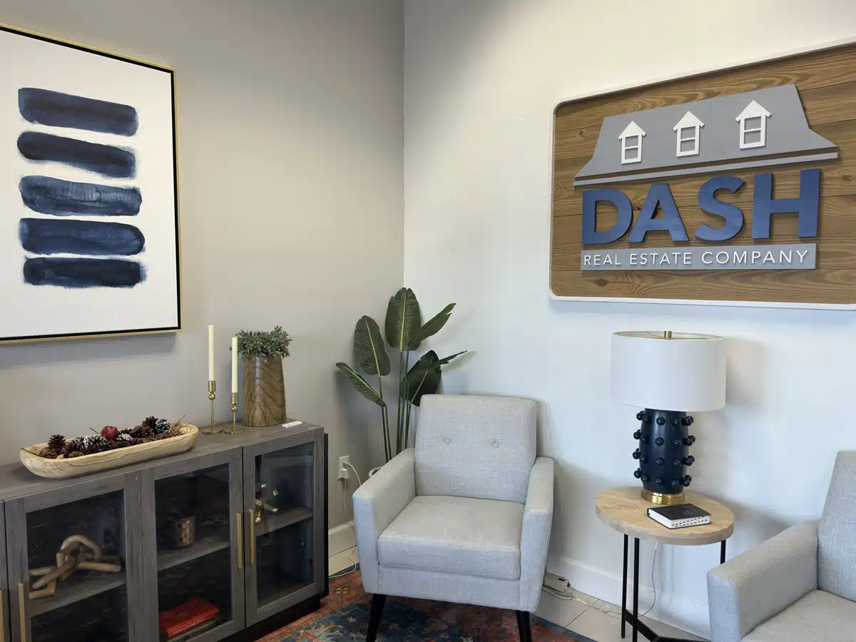 DASH Real Estate Company office sign and lobby